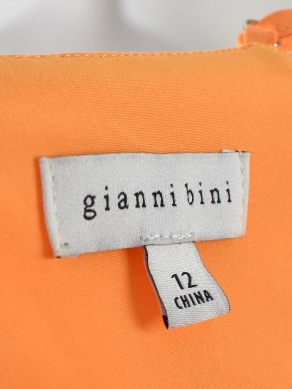 Gianni Bini Monique Ruffle Midi Dress Papaya Orange - 12 - Picture 9 of 9